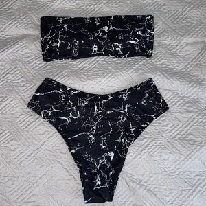 Bandeau bathing suit.